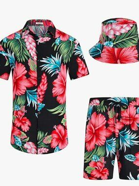 Mens hawaiian short set